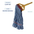 Mop Heads | Boardwalk BWKLM30311L Looped End Wideband Cotton/Synthetic Mop Heads - Large, Blue (12/Carton) image number 3