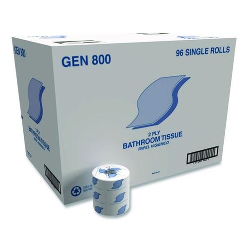 Perforated Roll & Hand Towels | GEN GN800 2 Ply Bath Tissue - White (96/Carton) image number 0