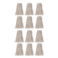 Mop Heads | Rubbermaid Commercial FGV11800WH00 24 oz. 1 in. Band Economy Cut-End Cotton Wet Mop Head - White (12/Carton) image number 0