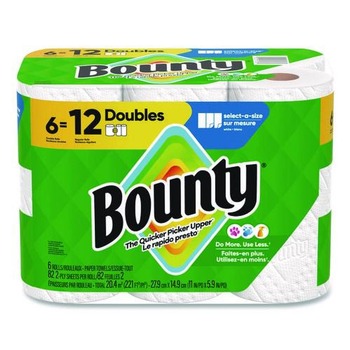  | Bounty 80798314 Select-a-Size 6 in. x 11 in. 2-Ply Kitchen Roll Paper Towels - White (6/Carton)