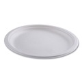 Plates | Eco-Products EP-P005NFA Vanguard 10 in. Diameter Renewable and Compostable Sugarcane Plates - White (500/Carton) image number 2