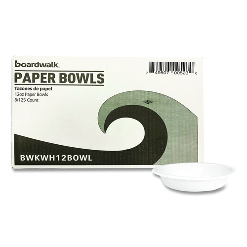 Bowls | Boardwalk CB12B1008125A 12 oz Paper Dinnerware Bowl - White (1000/Carton) image number 0