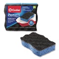 Scouring Pads & Sticks | O-Cedar 148377 2.63 in. x 4.25 in. x 1 in. Scrunge Heavy-Duty Sponge - Black/Blue (8 Packs/Carton) image number 0