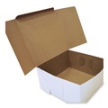 Bakery Boxes & Containers | SCT 1589 12 in. x 12 in. x 6 in. Standard Paper One-Piece Non-Window Bakery Boxes - White/Brown (50/Bundle) image number 1