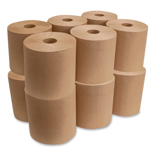 Perforated Roll & Hand Towels | GEN GENHWTKRFT Hardwound 1-Ply 8 in. x 600 ft. Roll Towels - Natural (7200/Carton) image number 0