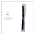 Disposable Knives | Boardwalk BWKKNIHWPSBIW Heavyweight Wrapped Polystyrene Knife - Black (1000/Carton) image number 5