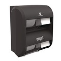 Toilet Tissue Dispensers | Georgia Pacific Professional 56744B 12.31 in. x 14.81 in. x 7.86 in. Compact Quad Vertical Four Roll Coreless Tissue Dispenser - Black image number 0