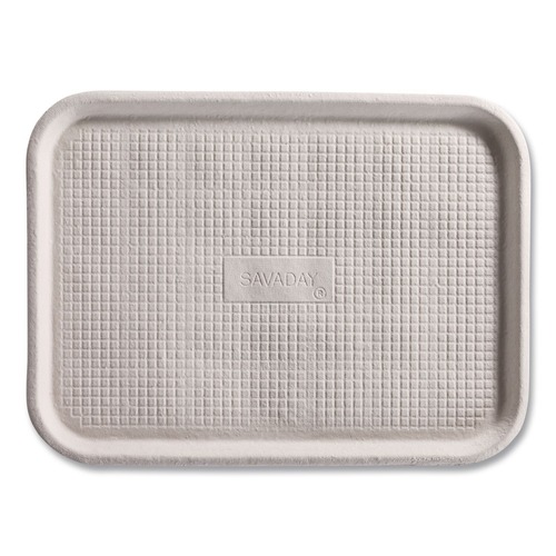 Food Trays & Liners | Chinet 20804 14 in. x 18 in. Savaday Rectangular Molded Fiber Food Trays - White (100/Carton) image number 0