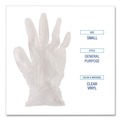 Food Service Disposable & Single Use Gloves | Boardwalk BWK365SCT 2.6 mil General Purpose Powder/Latex-Free Vinyl Gloves - Small/Clear (1000/Carton) image number 7