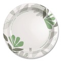 Plates | Dixie SXP10PATH Pathways 10.13 in. Diameter Heavyweight WiseSize Paper Plates with Soak Proof Shield - Green/Burgundy (500/Carton) image number 3