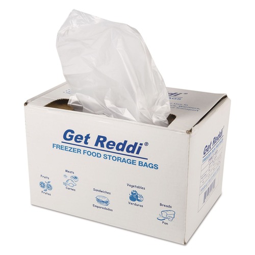 Food & Utility Bags | Inteplast Group PBR37-HD Get Reddi 27 in. x 37 in. Freezer Food Storage Bags for Full-Size Bun Pans Includes Twist-Ties - Natural (200/Carton) image number 0