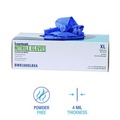 Food Service Disposable & Single Use Gloves | Boardwalk 380XLBXA 380 Series 4 mil Thick 9.5 in. Long Powder-Free Disposable General-Purpose Nitrile Gloves - Extra Large, Blue (100/Box) image number 5