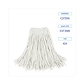 Mop Heads | Boardwalk BWK2024CCT #24 Cut-End Cotton Wet Mop Head - White (12/Carton) image number 6