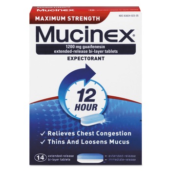 Mucinex 63824-02314 14-Tablets Maximum Strength Expectorant