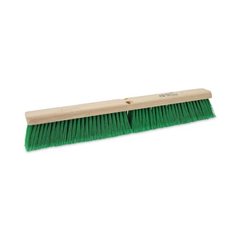 Boardwalk BWK20724 3 in. Green Flagged Recycled PET Plastic Bristles 24 in. Brush Floor Broom Head