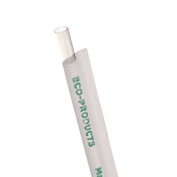STRAWS STEMS STICKS | Eco-Products EP-ST770 7.75 in. PLA Wrapped Straw - Clear (9600/Carton)