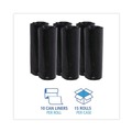 Low-Density Trash Bags | Boardwalk W4832YKKR01 24 in. x 32 in. 16 gal. 1 mil Perforated Roll Low-Density Waste Can Liners - Black (150/Carton) image number 6
