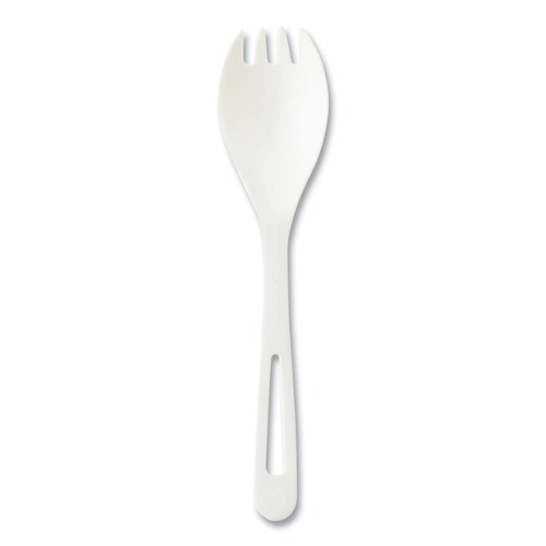 Disposable Sporks | World Centric RK-PS-B TPLA Compostable Plastic Cutlery Spork - White (1000/Carton) image number 0