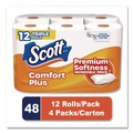 Toilet Tissues | Scott 47618 ComfortPlus 1-Ply Septic Safe Toilet Paper Double Roll Bath Tissue - White (48/Carton) image number 4
