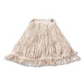 Mop Heads | Rubbermaid Commercial FGD11306WH00 1 in. Headband Super Stitch Cotton Looped End Wet Mop Head - Large, White (6/Carton) image number 1