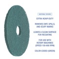Floor Pads-Stripping | Boardwalk BWK4013GRE 13 in. Diameter Heavy-Duty Scrubbing Floor Pads - Green (5/Carton) image number 6