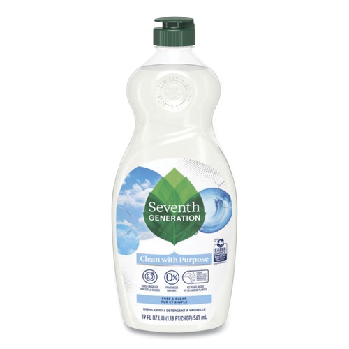 Dishwashing Detergents | Seventh Generation 44986 19 oz. Bottle Natural Dishwashing Liquid - Free and Clear (6/Carton) image number 0
