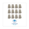 Mop Heads | Boardwalk BWKCM02032S #32 Cut-End Cotton Mop Head - White (12/Carton) image number 3