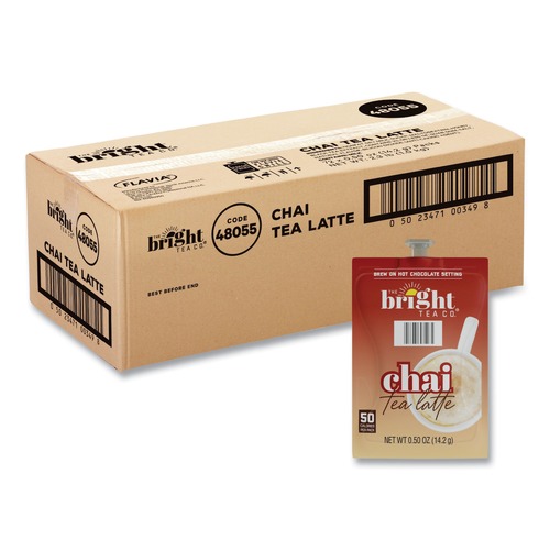 Tea | FLAVIA 48055 The Bright Tea Co. Tea Freshpack - Chai Latte (72/Carton) image number 0