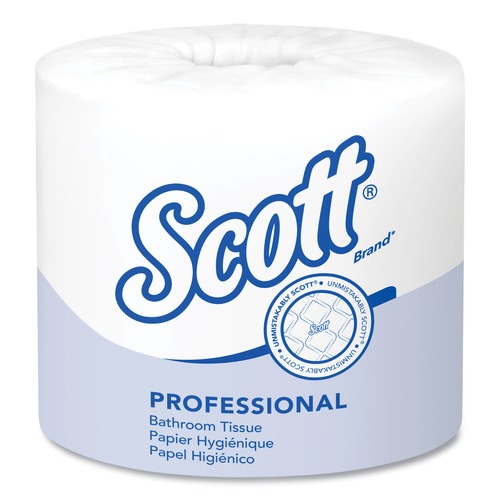 Perforated Roll & Hand Towels | Scott 05102 Essential Septic-Safe Standard Roll Bathroom Tissue for Business - White (1210 Sheets/Roll, 80 Rolls/Carton) image number 0
