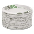 Plates | Dixie UX9PATH Pathways Soak-Proof Shield 8.5 in. Paper Plates - Green/Burgundy (125/Pack) image number 1