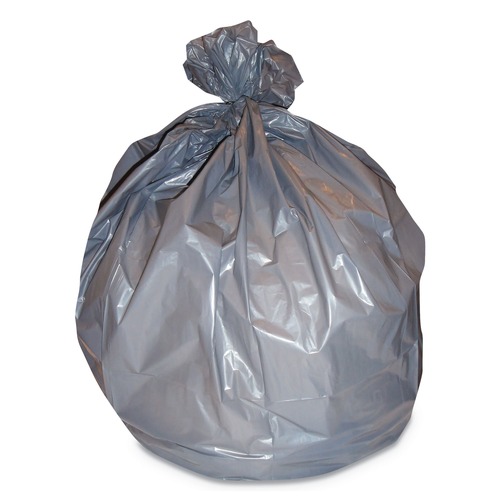 High-Density Trash Bags | Heritage Z7660WS 38 in. x 60 in. 22 mic. 60-Gallon High-Density Waste Can Liners - Silver (150/Carton) image number 0