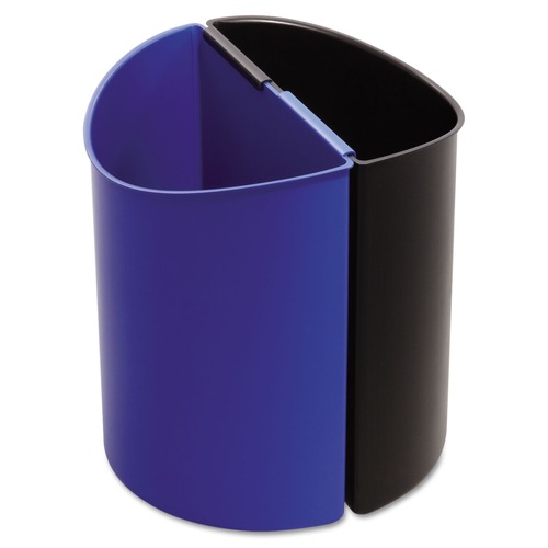 Indoor Waste Receptacles | Safco 9927BB 3 Gallon Plastic Desk-Side Recycling Receptacle - Black/Blue image number 0