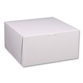 Bakery Boxes & Containers | SCT 1589 12 in. x 12 in. x 6 in. Standard Paper One-Piece Non-Window Bakery Boxes - White/Brown (50/Bundle) image number 0