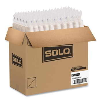 MEDICAL CUPS AND ACCESSORIES | SOLO R3-43107 3 oz. Paper ProPlanet Seal Medical and Dental Graduated Cups - White/Blue (5000/Carton)