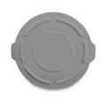 Waste Receptacle Lids | Rubbermaid Commercial FG265400GRAY BRUTE 26.75 in. Self-Draining Flat Top Lids for 55-Gallon Round Containers - Gray image number 1