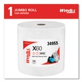 Perforated Roll & Hand Towels | WypAll 34955 12.2 in. x 12.4 in. General Clean Jumbo Roll X60 Cloths - White (1/Carton) image number 1