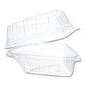 Food Containers & Lids | Dart C54HT1 Showtime 6.1 in. x 5.6 in. x 3 in. 6.67 oz. Plastic Pie Wedge Hinged Containers - Clear (250/Carton) image number 3