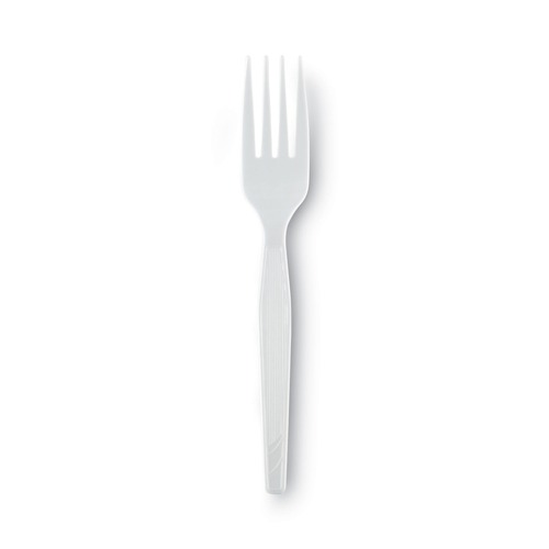 Disposable Forks | Dixie FM217 Heavy Mediumweight Plastic Fork - White (1000/Carton) image number 0