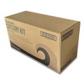 Cutlery Kits | Boardwalk BWK3KITBLPS 3-Piece Polystyrene Fork/Knife/Teaspoon Cutlery Kit - Black (250/Carton) image number 3
