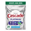 Dishwashing Detergents | Cascade 80797184 Platinum ActionPacs, Fresh Scent 14 oz Pack, 4 Packs/Carton image number 1