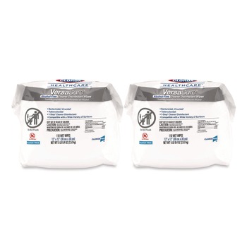 Clorox Healthcare 31761 VersaSure 12 in. x 12 in. 1-Ply Cleaner Disinfectant Wipes - White Fragranced (2/Carton)