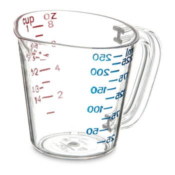 MEASURING CUPS AND SPOONS | Carlisle 4314107 1 cup Commercial Plastic Measuring Cup - Clear