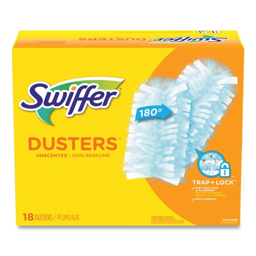 Dusters | Swiffer 99036BX Fiber Bristle Duster Refill - Light Blue (18/Box) image number 0