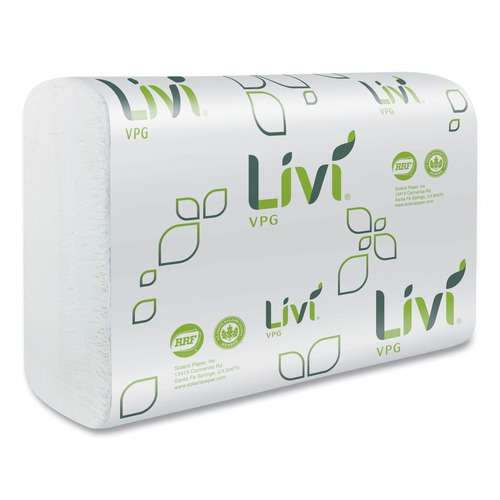 Perforated Roll & Hand Towels | Livi VPG 43513 9.45 in. x 9.06 in. 1-Ply Multifold Towel - White (1-Carton) image number 0