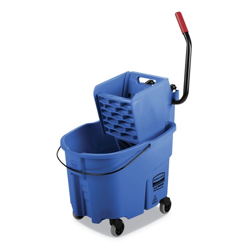 Buckets & Wringers | Rubbermaid Commercial FG758888BLUE WaveBrake 2.0 35 qt. Side-Press Plastic Bucket/Wringer Combos - Blue image number 0