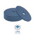 Floor Pads-Stripping | Boardwalk BWK4014BLU 14 in. Diameter Scrubbing Floor Pads - Blue (5/Carton) image number 3