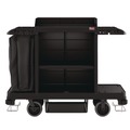 Perforated Roll & Hand Towels | Suncast Commercial HKC1000 24 in. x 62.13 in. x 49.75 in. 1 Shelf Plastic Standard Housekeeping Cart - Black image number 0