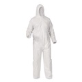 Safety Apparel | Ansell KCC38942 A35 Liquid and Particle Protection Zipper Front Hooded Coveralls - 3X-Large, White (25/Carton) image number 0