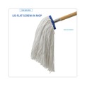 Mop Heads | Boardwalk BWK720R 20 oz. Economical Lie-Flat Rayon Fiber Mop Head - White (12/Carton) image number 5