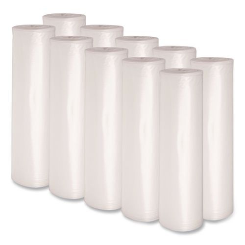 Low-Density Trash Bags | Boardwalk X6639SCKR01 33 in. x 39 in. 33 gal. 1.1 mil. Recycled Low-Density Polyethylene Can Liners - Clear (10 Bags/Roll, 10 Rolls/Carton) image number 0